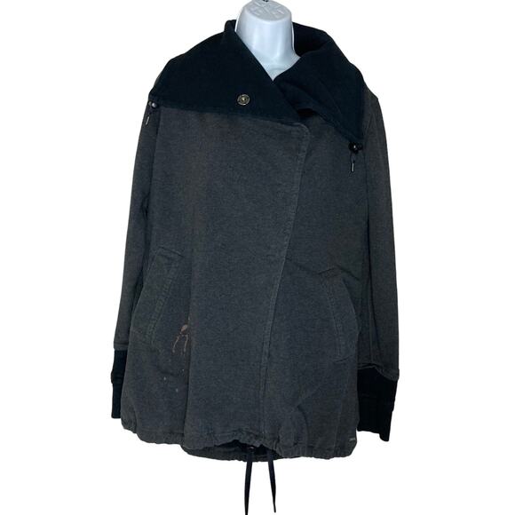 Lululemon Women's Gratitude Wrap Stretch Terry Cardigan Jacket Gray 10 Flaw - Picture 1 of 16